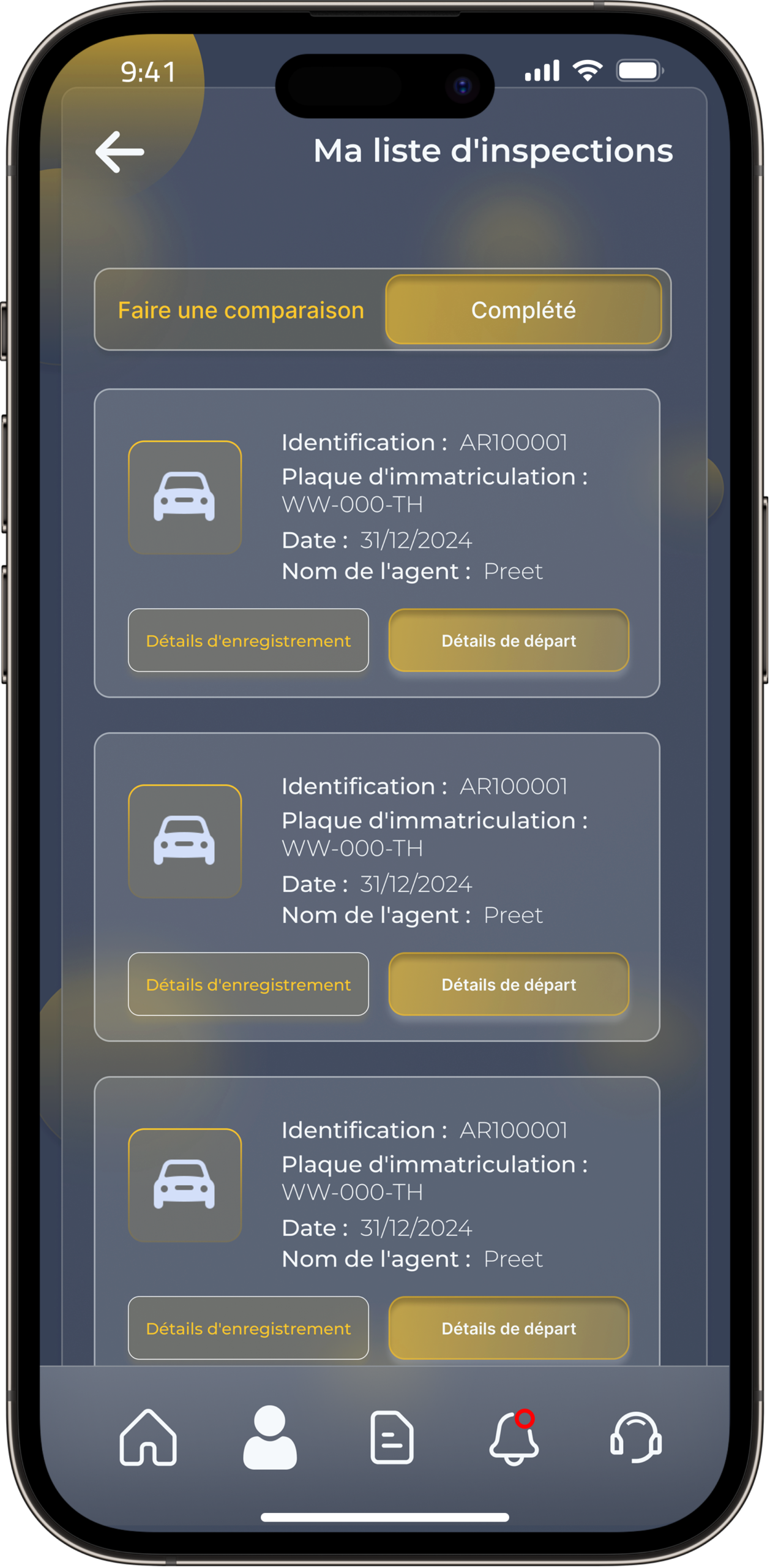 Ma Liste d'inspections